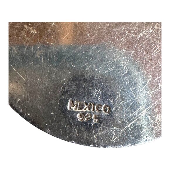 Sterling Silver 925 Oval Pendant Necklace Charm Monogram NGH Mexico 9.19g - Picture 3 of 5